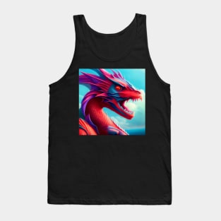 Ferocious Pink, Purple, and Blue Dragon Tank Top